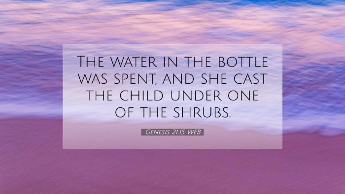 Picture 07 - Genesis 21:15 WEB Desktop Wallpaper - The water in the bottle was spent, and she cast - Desktop Bible Verse Wallpaper