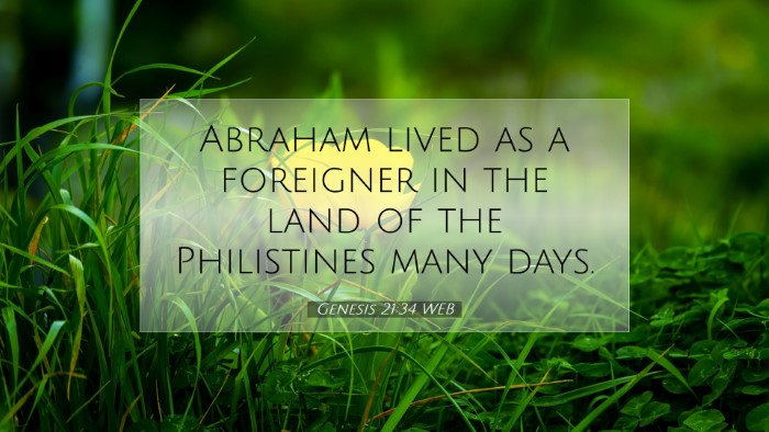 Picture 07 - Genesis 21:34 WEB Desktop Wallpaper - Abraham lived as a foreigner in the land of the - Desktop Bible Verse Wallpaper