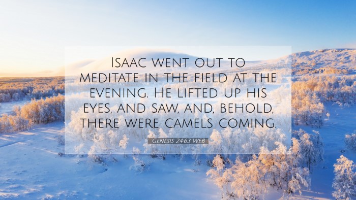 Picture 07 - Genesis 24:63 WEB Desktop Wallpaper - Isaac went out to meditate in the field at the - Desktop Bible Verse Wallpaper