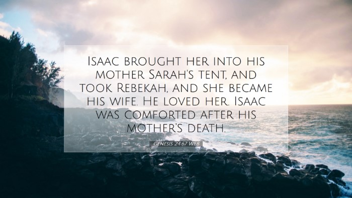 Picture 07 - Genesis 24:67 WEB Desktop Wallpaper - Isaac brought her into his mother Sarah's tent, - Desktop Bible Verse Wallpaper