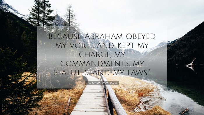 Picture 07 - Genesis 26:5 WEB Desktop Wallpaper - because Abraham obeyed my voice, and kept my - Desktop Bible Verse Wallpaper