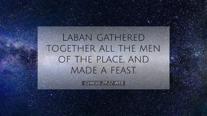 Picture 07 - Genesis 29:22 WEB Desktop Wallpaper - Laban gathered together all the men of the place, - Desktop Bible Verse Wallpaper