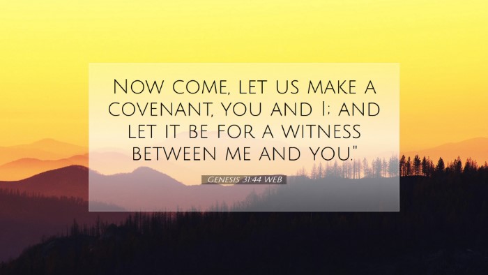 Picture 07 - Genesis 31:44 WEB Desktop Wallpaper - Now come, let us make a covenant, you and I; and - Desktop Bible Verse Wallpaper