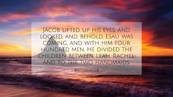Picture 07 - Genesis 33:1 WEB Desktop Wallpaper - Jacob lifted up his eyes, and looked, and, - Desktop Bible Verse Wallpaper