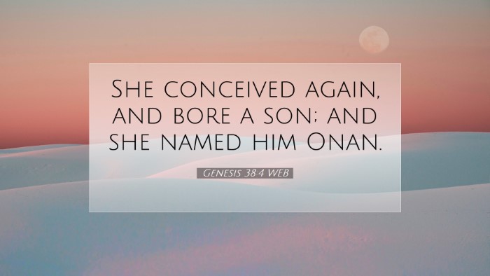 Picture 07 - Genesis 38:4 WEB Desktop Wallpaper - She conceived again, and bore a son; and she - Desktop Bible Verse Wallpaper