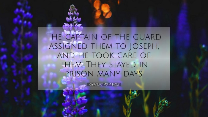Picture 07 - Genesis 40:4 WEB Desktop Wallpaper - The captain of the guard assigned them to Joseph, - Desktop Bible Verse Wallpaper