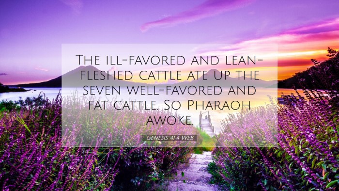 Picture 07 - Genesis 41:4 WEB Desktop Wallpaper - The ill-favored and lean-fleshed cattle ate up - Desktop Bible Verse Wallpaper