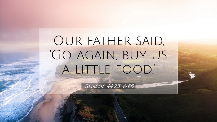 Picture 07 - Genesis 44:25 WEB Desktop Wallpaper - Our father said, 'Go again, buy us a little - Desktop Bible Verse Wallpaper