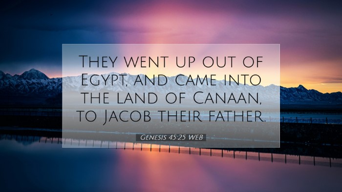 Picture 07 - Genesis 45:25 WEB Desktop Wallpaper - They went up out of Egypt, and came into the land - Desktop Bible Verse Wallpaper