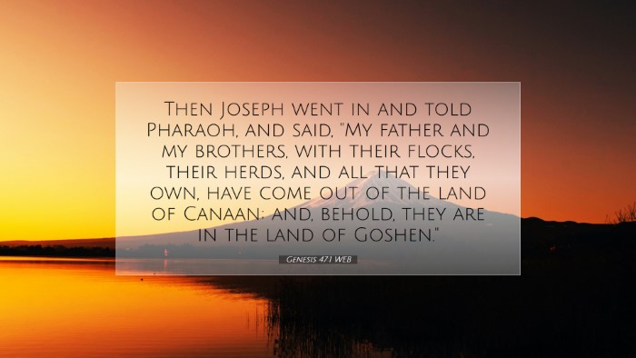 Picture 07 - Genesis 47:1 WEB Desktop Wallpaper - Then Joseph went in and told Pharaoh, and said, - Desktop Bible Verse Wallpaper