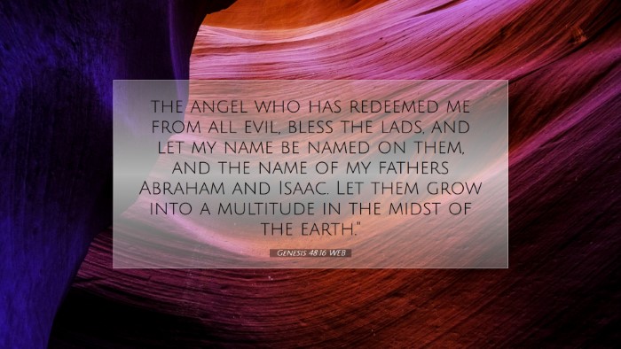Picture 07 - Genesis 48:16 WEB Desktop Wallpaper - the angel who has redeemed me from all evil, - Desktop Bible Verse Wallpaper