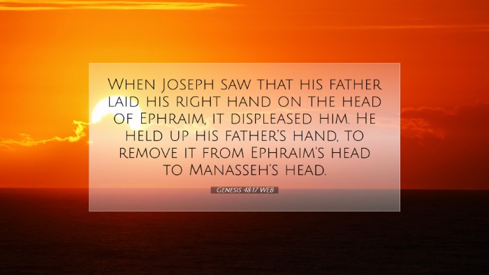 Picture 07 - Genesis 48:17 WEB Desktop Wallpaper - When Joseph saw that his father laid his right - Desktop Bible Verse Wallpaper