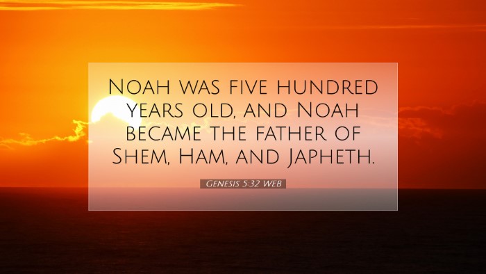 Picture 07 - Genesis 5:32 WEB Desktop Wallpaper - Noah was five hundred years old, and Noah became - Desktop Bible Verse Wallpaper