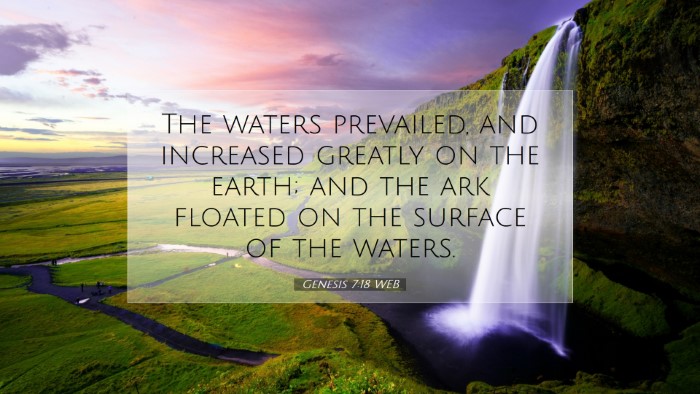 Picture 07 - Genesis 7:18 WEB Desktop Wallpaper - The waters prevailed, and increased greatly on - Desktop Bible Verse Wallpaper
