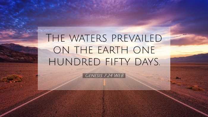 Picture 07 - Genesis 7:24 WEB Desktop Wallpaper - The waters prevailed on the earth one hundred - Desktop Bible Verse Wallpaper