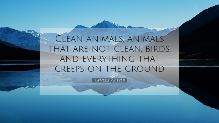 Picture 07 - Genesis 7:8 WEB Desktop Wallpaper - Clean animals, animals that are not clean, birds, - Desktop Bible Verse Wallpaper