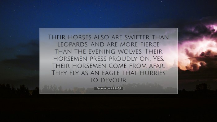 Picture 07 - Habakkuk 1:8 WEB Desktop Wallpaper - Their horses also are swifter than leopards, and - Desktop Bible Verse Wallpaper