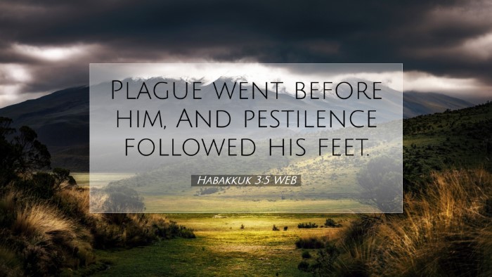 Picture 07 - Habakkuk 3:5 WEB Desktop Wallpaper - Plague went before him, And pestilence followed - Desktop Bible Verse Wallpaper