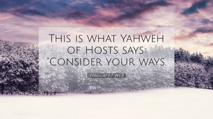 Picture 07 - Haggai 1:7 WEB Desktop Wallpaper - This is what Yahweh of Hosts says: 