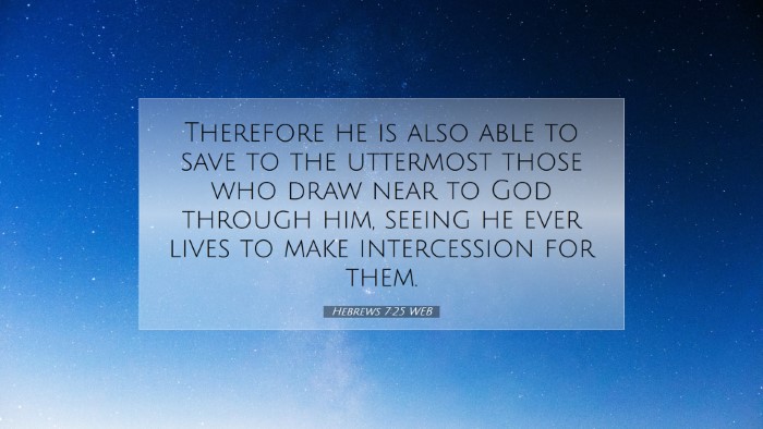Picture 07 - Hebrews 7:25 WEB Desktop Wallpaper - Therefore he is also able to save to the - Desktop Bible Verse Wallpaper