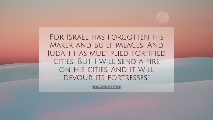 Picture 07 - Hosea 8:14 WEB Desktop Wallpaper - For Israel has forgotten his Maker and built - Desktop Bible Verse Wallpaper