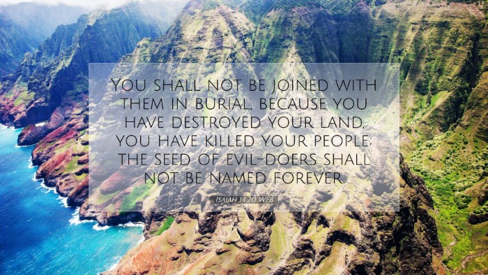 Picture 07 - Isaiah 14:20 WEB Desktop Wallpaper - You shall not be joined with them in burial, - Desktop Bible Verse Wallpaper