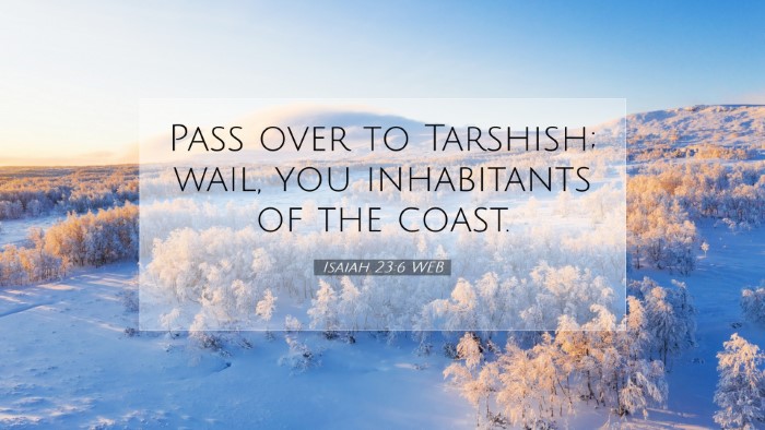 Picture 07 - Isaiah 23:6 WEB Desktop Wallpaper - Pass over to Tarshish; wail, you inhabitants of - Desktop Bible Verse Wallpaper