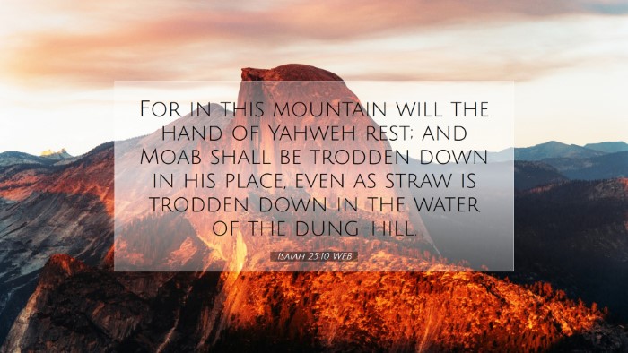 Picture 07 - Isaiah 25:10 WEB Desktop Wallpaper - For in this mountain will the hand of Yahweh - Desktop Bible Verse Wallpaper