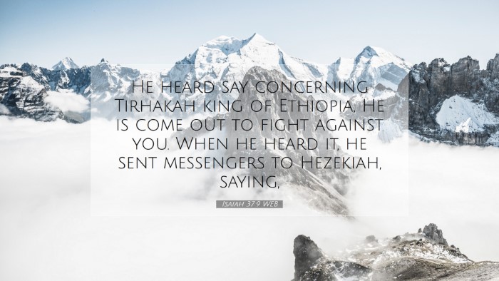 Picture 07 - Isaiah 37:9 WEB Desktop Wallpaper - He heard say concerning Tirhakah king of - Desktop Bible Verse Wallpaper