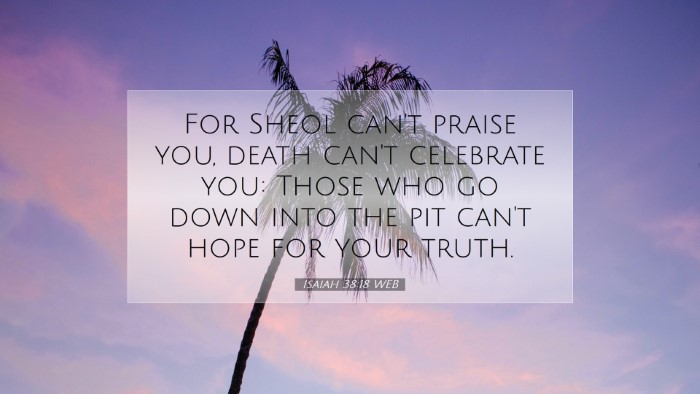 Picture 07 - Isaiah 38:18 WEB Desktop Wallpaper - For Sheol can't praise you, death can't celebrate - Desktop Bible Verse Wallpaper