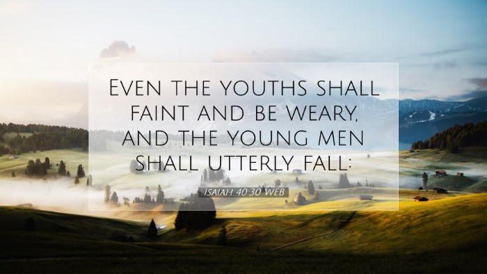 Picture 07 - Isaiah 40:30 WEB Desktop Wallpaper - Even the youths shall faint and be weary, and the - Desktop Bible Verse Wallpaper