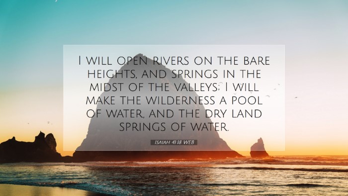 Picture 07 - Isaiah 41:18 WEB Desktop Wallpaper - I will open rivers on the bare heights, and - Desktop Bible Verse Wallpaper