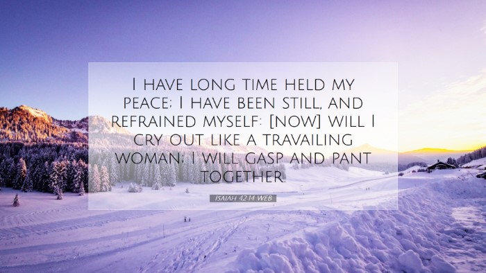 Picture 07 - Isaiah 42:14 WEB Desktop Wallpaper - I have long time held my peace; I have been - Desktop Bible Verse Wallpaper