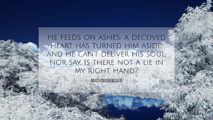 Picture 07 - Isaiah 44:20 WEB Desktop Wallpaper - He feeds on ashes; a deceived heart has turned - Desktop Bible Verse Wallpaper