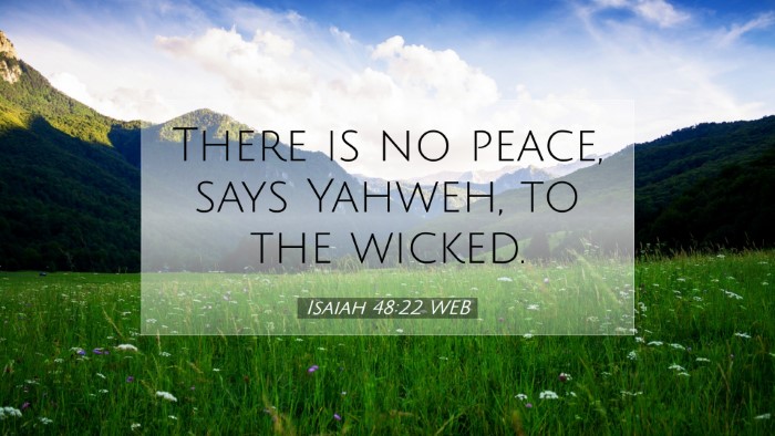 Picture 07 - Isaiah 48:22 WEB Desktop Wallpaper - There is no peace, says Yahweh, to the - Desktop Bible Verse Wallpaper