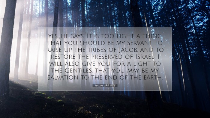 Picture 07 - Isaiah 49:6 WEB Desktop Wallpaper - yes, he says, It is too light a thing that you - Desktop Bible Verse Wallpaper