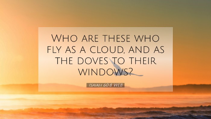 Picture 07 - Isaiah 60:8 WEB Desktop Wallpaper - Who are these who fly as a cloud, and as the - Desktop Bible Verse Wallpaper