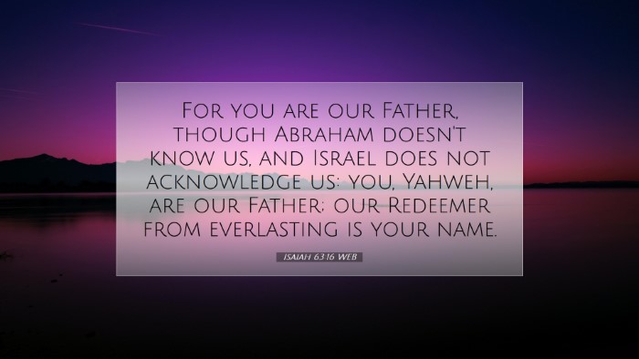 Picture 07 - Isaiah 63:16 WEB Desktop Wallpaper - For you are our Father, though Abraham doesn't - Desktop Bible Verse Wallpaper