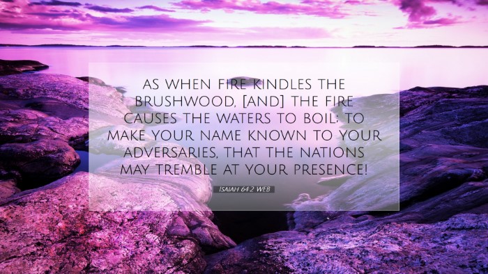 Picture 07 - Isaiah 64:2 WEB Desktop Wallpaper - as when fire kindles the brushwood, [and] the - Desktop Bible Verse Wallpaper
