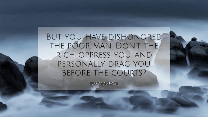 Picture 07 - James 2:6 WEB Desktop Wallpaper - But you have dishonored the poor man. Don't the - Desktop Bible Verse Wallpaper