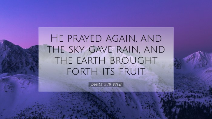 Picture 07 - James 5:18 WEB Desktop Wallpaper - He prayed again, and the sky gave rain, and the - Desktop Bible Verse Wallpaper