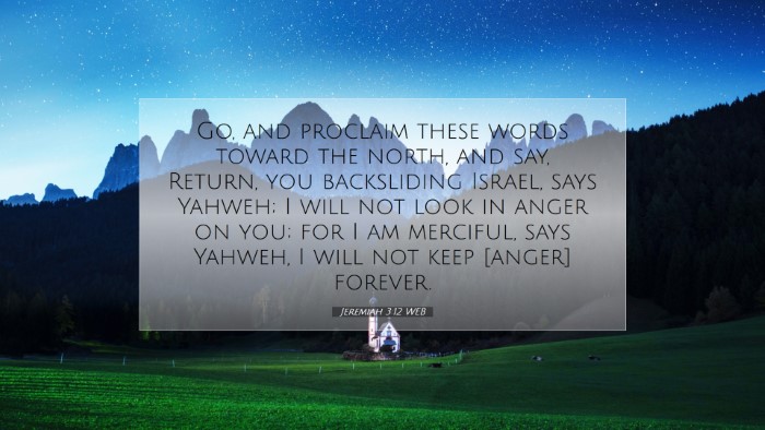 Picture 07 - Jeremiah 3:12 WEB Desktop Wallpaper - Go, and proclaim these words toward the north, - Desktop Bible Verse Wallpaper
