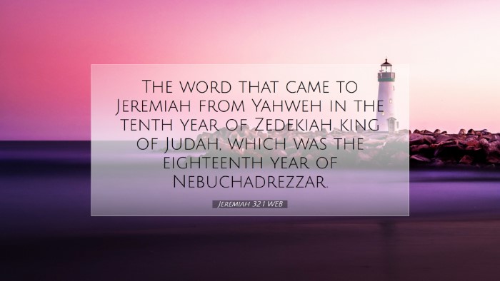 Picture 07 - Jeremiah 32:1 WEB Desktop Wallpaper - The word that came to Jeremiah from Yahweh in the - Desktop Bible Verse Wallpaper