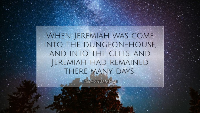Picture 07 - Jeremiah 37:16 WEB Desktop Wallpaper - When Jeremiah was come into the dungeon-house, - Desktop Bible Verse Wallpaper