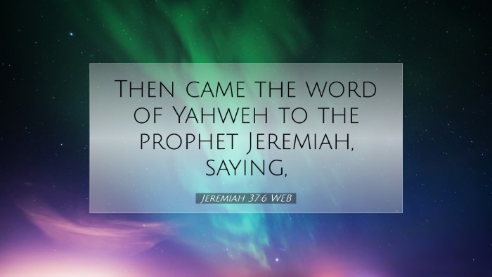 Picture 07 - Jeremiah 37:6 WEB Desktop Wallpaper - Then came the word of Yahweh to the prophet - Desktop Bible Verse Wallpaper