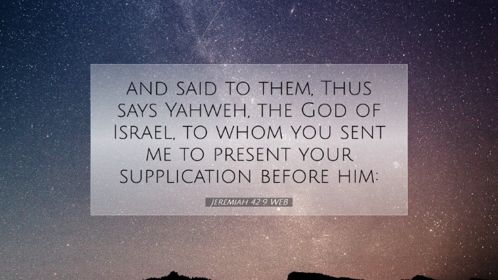 Picture 07 - Jeremiah 42:9 WEB Desktop Wallpaper - and said to them, Thus says Yahweh, the God of - Desktop Bible Verse Wallpaper