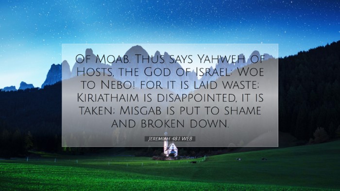 Picture 07 - Jeremiah 48:1 WEB Desktop Wallpaper - Of Moab. Thus says Yahweh of Hosts, the God of - Desktop Bible Verse Wallpaper