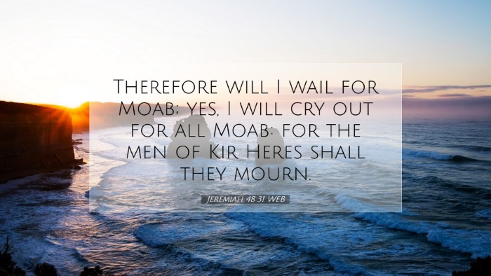 Picture 07 - Jeremiah 48:31 WEB Desktop Wallpaper - Therefore will I wail for Moab; yes, I will cry - Desktop Bible Verse Wallpaper