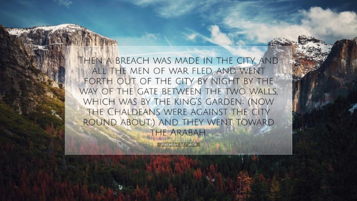 Picture 07 - Jeremiah 52:7 WEB Desktop Wallpaper - Then a breach was made in the city, and all the - Desktop Bible Verse Wallpaper