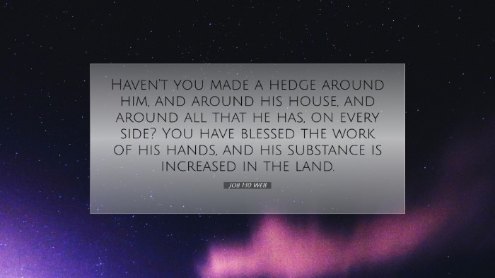 Picture 07 - Job 1:10 WEB Desktop Wallpaper - Haven't you made a hedge around him, and around - Desktop Bible Verse Wallpaper